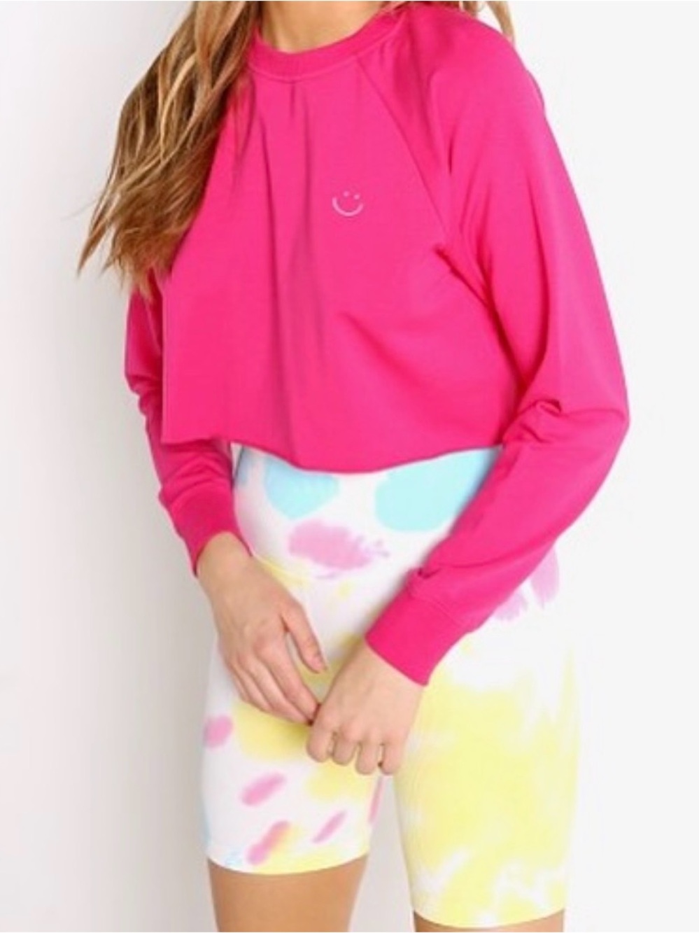 Hot Pink Spiritual Gangster Cropped Crewneck